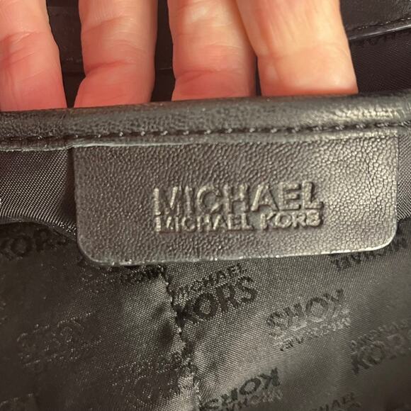 Michael Michael Kors Braided Astor Grommet Large Shoulder Tote Black Leather - Picture 9 of 14